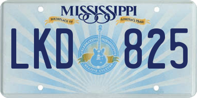 MS license plate LKD825