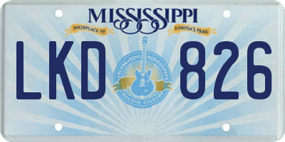 MS license plate LKD826