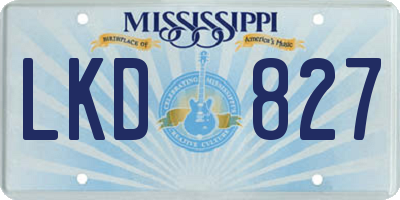 MS license plate LKD827