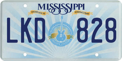 MS license plate LKD828