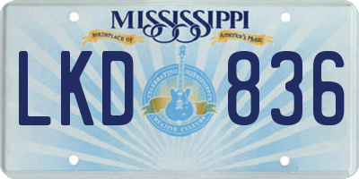 MS license plate LKD836