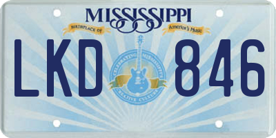MS license plate LKD846