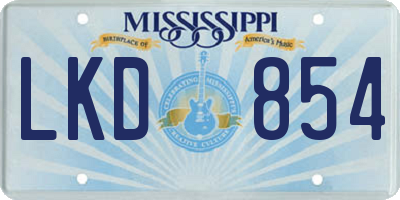 MS license plate LKD854
