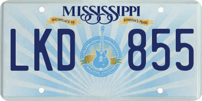 MS license plate LKD855