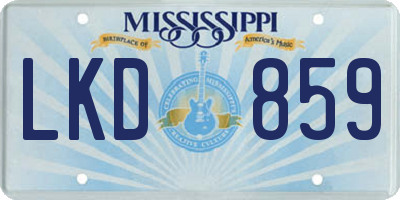 MS license plate LKD859
