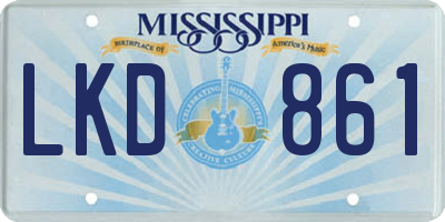 MS license plate LKD861