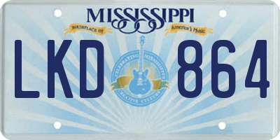 MS license plate LKD864