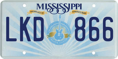 MS license plate LKD866