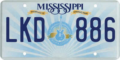 MS license plate LKD886