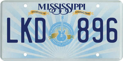 MS license plate LKD896