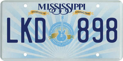 MS license plate LKD898