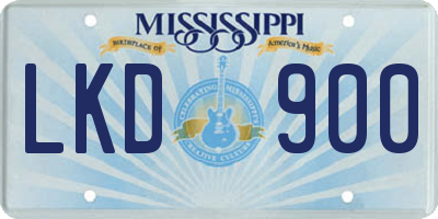 MS license plate LKD900