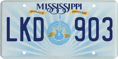 MS license plate LKD903