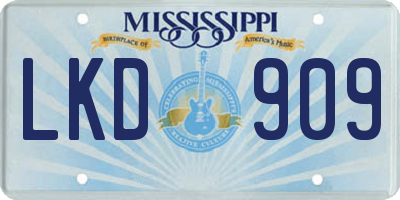 MS license plate LKD909
