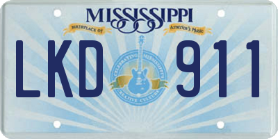 MS license plate LKD911