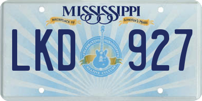 MS license plate LKD927
