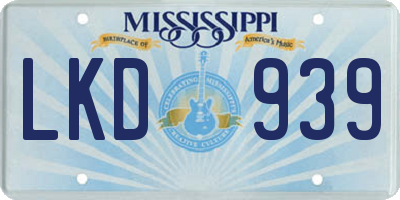 MS license plate LKD939