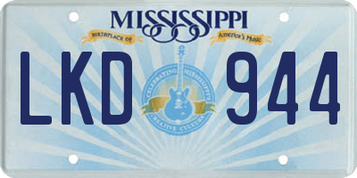 MS license plate LKD944