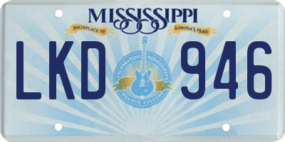 MS license plate LKD946