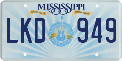 MS license plate LKD949