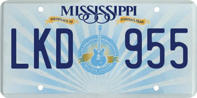 MS license plate LKD955