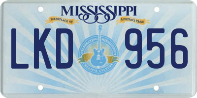 MS license plate LKD956