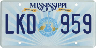 MS license plate LKD959