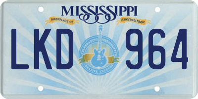 MS license plate LKD964