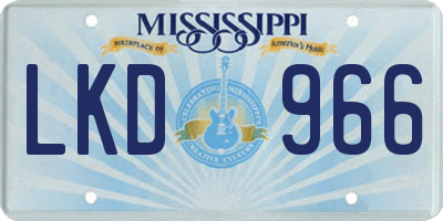 MS license plate LKD966