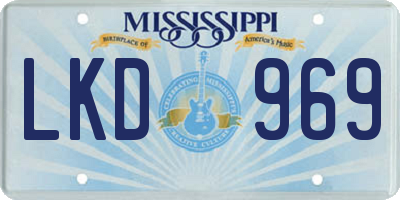 MS license plate LKD969