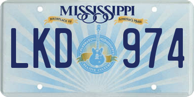 MS license plate LKD974