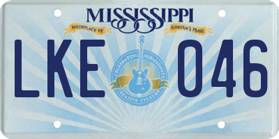 MS license plate LKE046