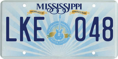 MS license plate LKE048