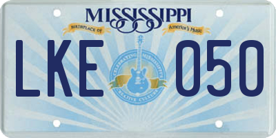 MS license plate LKE050