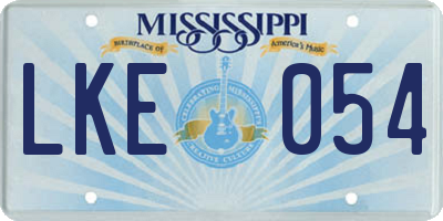 MS license plate LKE054