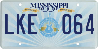 MS license plate LKE064