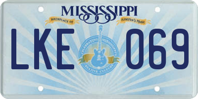 MS license plate LKE069