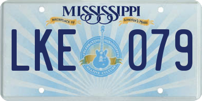 MS license plate LKE079