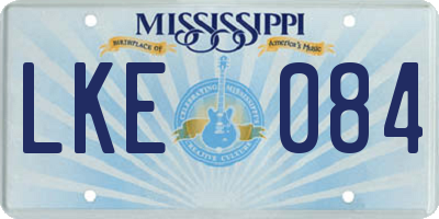 MS license plate LKE084