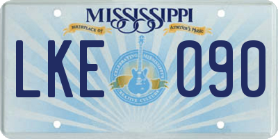 MS license plate LKE090