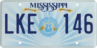 MS license plate LKE146