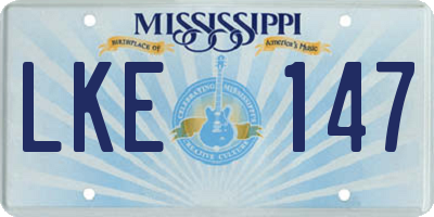 MS license plate LKE147