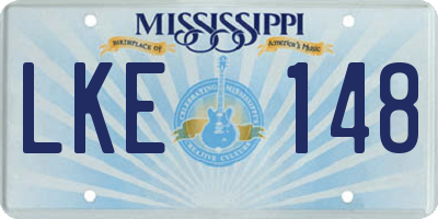 MS license plate LKE148
