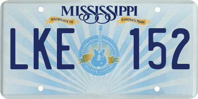 MS license plate LKE152