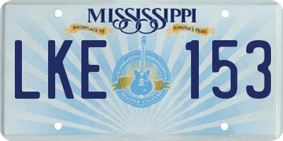 MS license plate LKE153