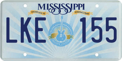 MS license plate LKE155
