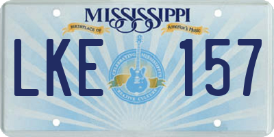 MS license plate LKE157