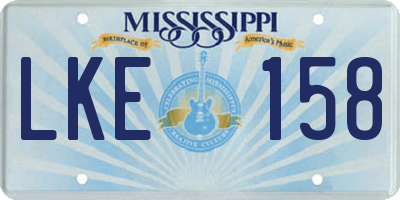 MS license plate LKE158