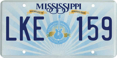 MS license plate LKE159
