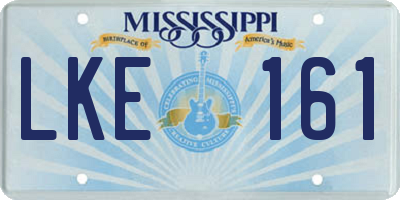 MS license plate LKE161